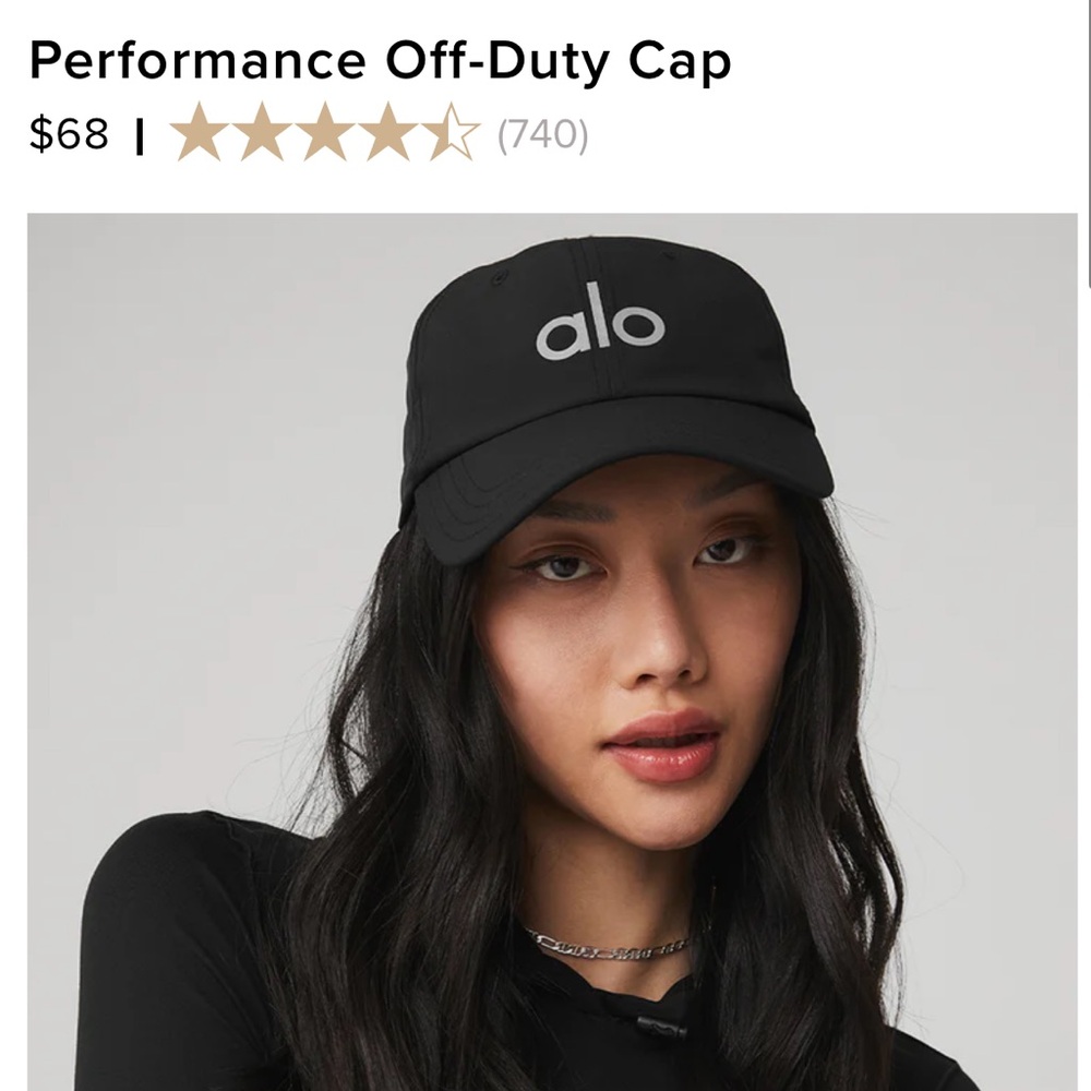 ALO Yoga Black Performance Off-Duty Cap